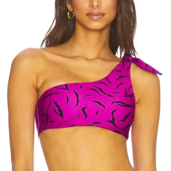 NEW! “Wild Riot” Zebra One Shoulder Bikini Top 🦓 - Picture 1 of 14